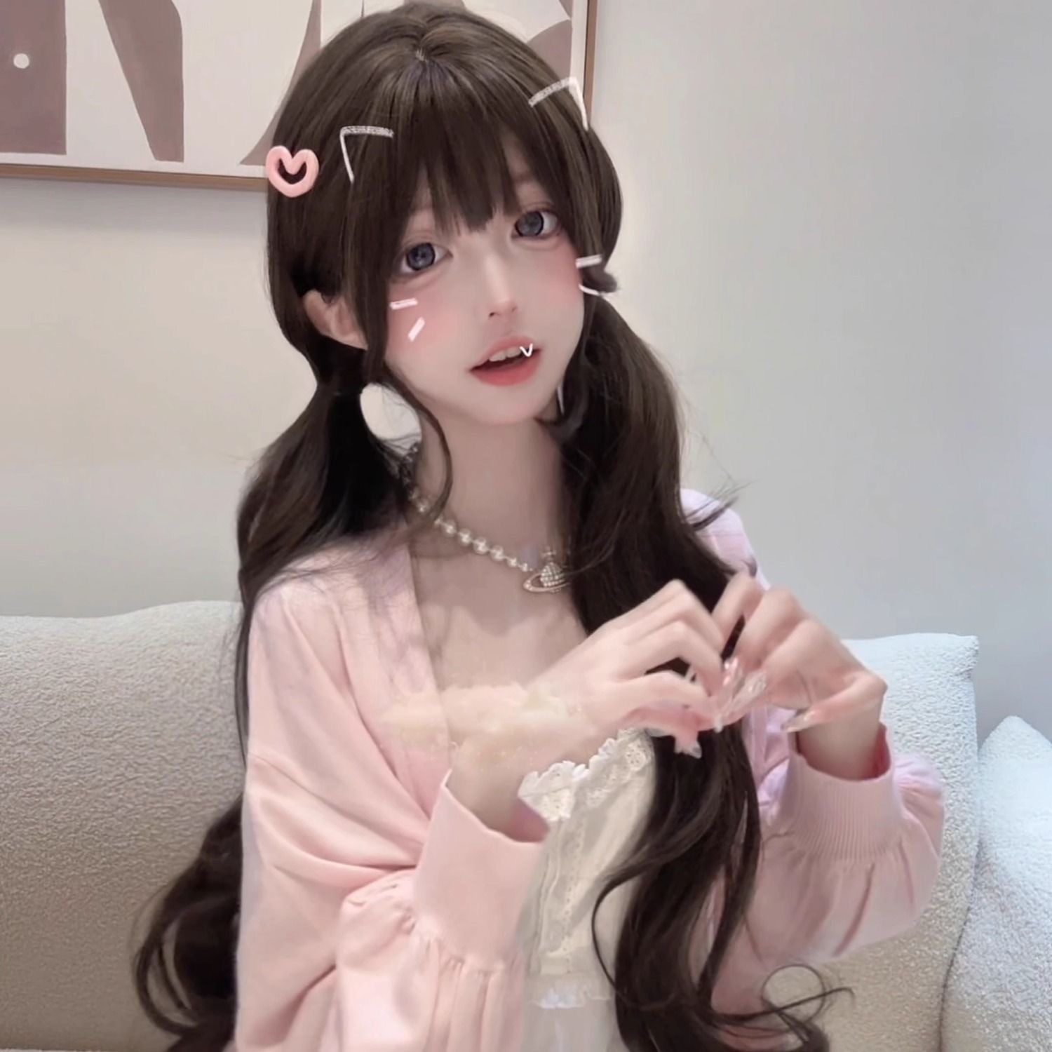 Anime Cosplay Girl Photo - Синтетический длинный волнистый парик Лолита 75