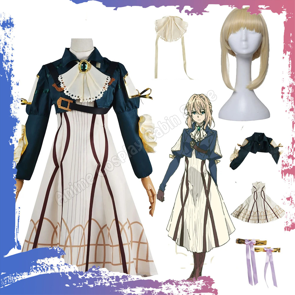Violet Evergarden Dress - Костюм для косплея Вайолет Эвергарден: парик,