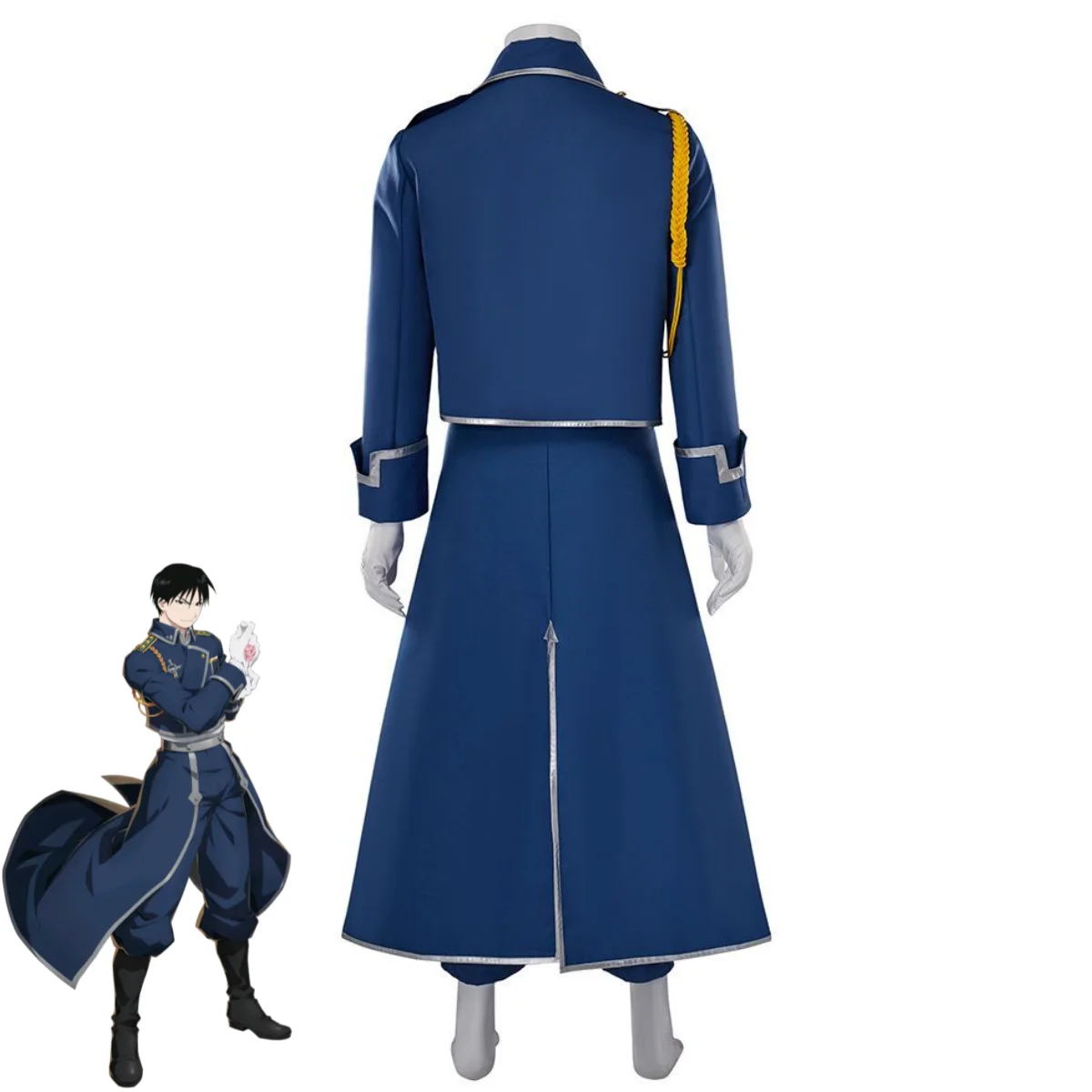 Fullmetal Alchemist Coat - Костюм для косплея Роя Мустанга, синяя