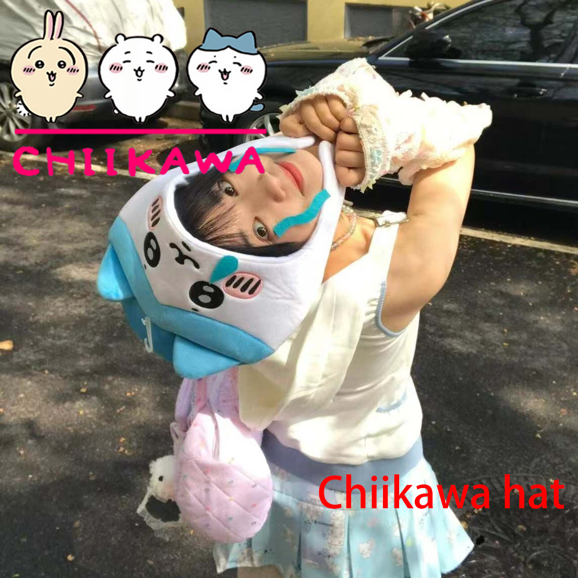 Chiikawa Hachiware Usagi шляпа – обзор и цена Anime Cosplay Girl Photo