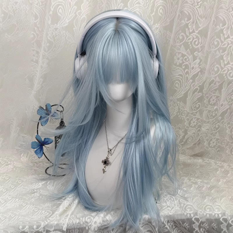 Пастельно-голубой длинный прям – обзор и цена Anime Cosplay Thick